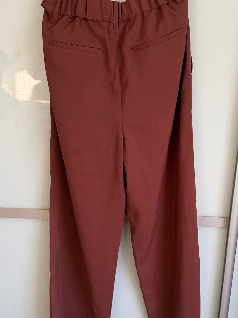 Quince Rust-Brown High-Rise Pleated Trousers - Picture 3 of 9